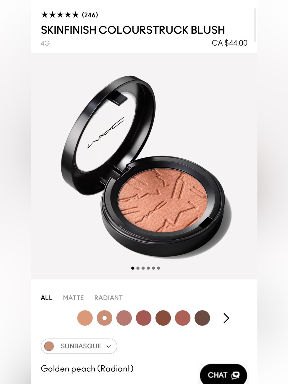 MAC MAC SKINFINISH COLORSTRUCK BLUSH - SUNBASQUE